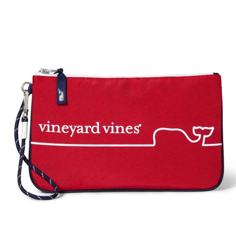 Vineyard Vines Wristlet NWT Pouch Red Whale Line